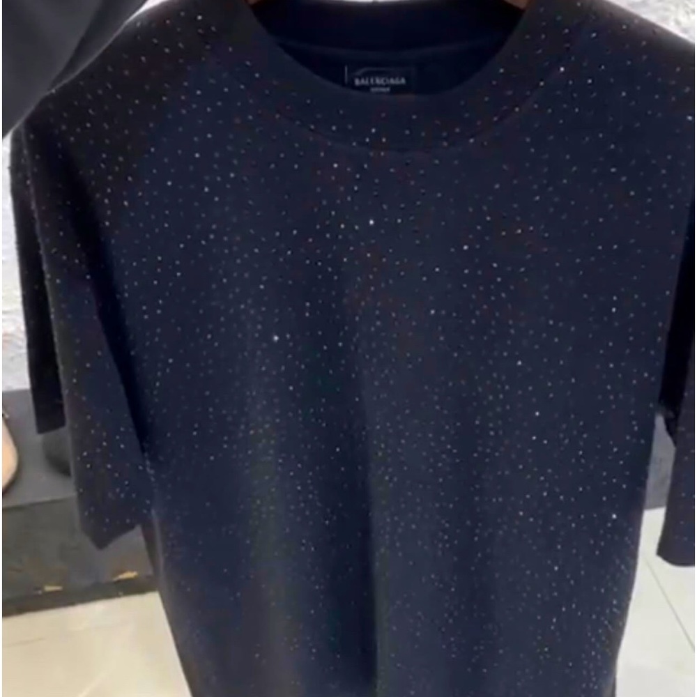 Black Balenciaga unisex round neck too available